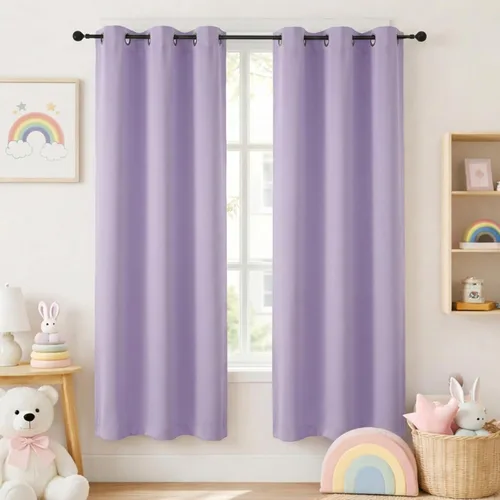 Vista 91 de Simplebrand Cortinas blancas puras de 96 pulgadas de largo para oscurecer la habitación, juego de 2 paneles para dormitorio/sala de estar, bloqueo