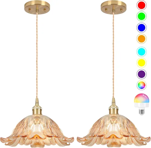 Vista 12 de Luminarias de Lámpara Colgante, Lámpara Colgante con Enchufe de Cristal de 6.6 Pulgadas, Lámpara Colgante de Cristal, Iluminación Colgante E26