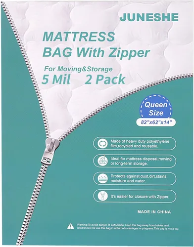 Vista 12 de Bolsa de almacenamiento de colchón individual con cremallera, funda de 5 mil de grosor Plastic Mattress Protector, Moving Supplies, Waterproof