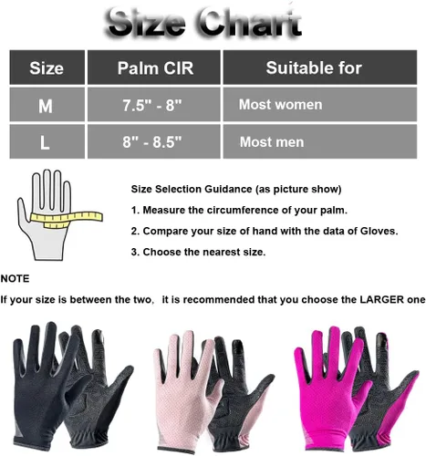 Vista 7 de SUJAYU Guantes de senderismo y ciclismo de dedo completo, guantes finos para hombres y mujeres, protección UV, ideales para bicicletas de adultos