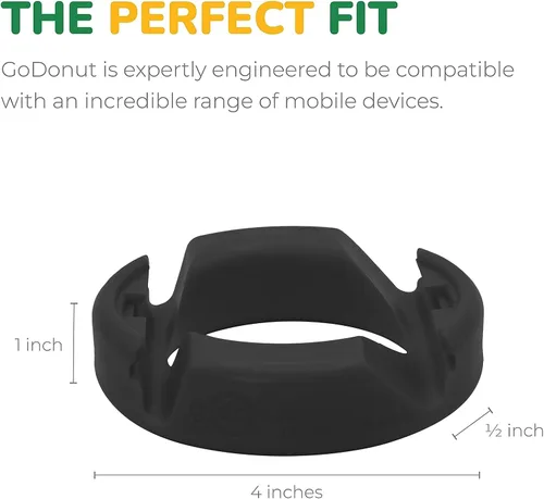 Vista 2 de GoDonut Soporte para teléfono original - Soporte para teléfono celular + organizador de escritorio para iPad - Compatible con tableta, iPhone Negro