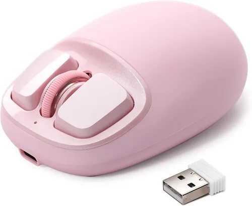 Vista 13 de YUNZll - Mouse inalámbrico de silicona C1, triple modo 2.4G/USB-C/Bluetooth, seguimiento óptico de 4800 DPl, 6 niveles de ajuste, mouse