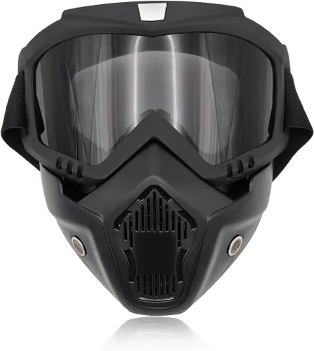 Vista 7 de povtii Gafas de Motocicleta, Gafas de Casco de Dirt Bike Resistentes al Viento con Máscara Facial Removible, Accesorios de Motocicleta (Colorido)