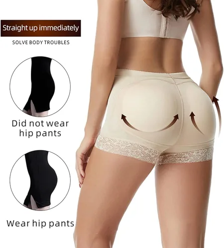 Vista 2 de WEICHENS Bragas postizas para mujer con levantamiento de glúteos con control acolchado realzador de cadera ropa interior moldeadora a