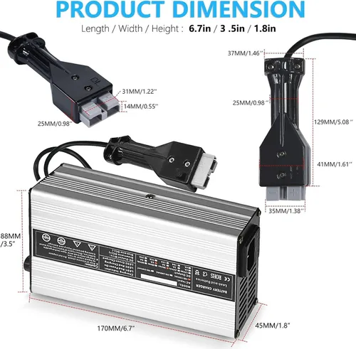 Vista 4 de labwork Cargador de batería para carrito de golf 36V 5A y SB50 Reemplazo de enchufe para EZGO TXT Reemplazo para EZGO Star DS Club Car