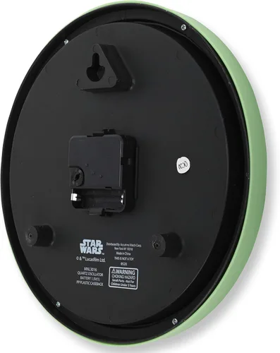 Vista 4 de Accutime Reloj de Star Wars – Reloj de pared para niños Mandalorian de Star Wars – Reloj de pared Baby Yoda para adultos y niños – Ideal