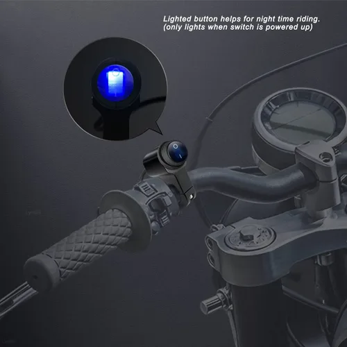 Vista 6 de Interruptor de manillar de motocicleta, interruptor de luz para manillar de motocicleta, interruptor de luz de manillar de 12 V, aleación