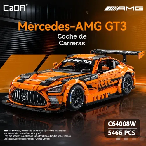 Vista 2 de CaDA Master C64008W Mercedes-AMG GT3 - Juego de construcción a escala 1:8 – 5466 piezas con licencia oficial de Supercar, kit de bloques