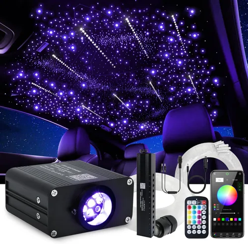 Vista 10 de Car Home Starlight Headliner Star - Kit de luces de techo parpadeantes y activadas por sonido, 200 unidades, 0.03 pulgadas x 9.8 pies, RGBW 16 W