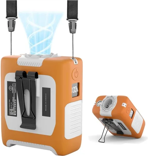 Vista 9 de FANSYJKJ Ventilador portátil portátil con 5 velocidades máximas 55 horas de trabajo, ventiladores portátiles de bajo ruido, ventiladores de cuello