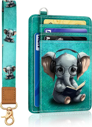 Vista 27 de Yonlevres Cartera delgada para tarjetas de crédito, cartera RFID para mujer, bolsillo frontal, soporte para tarjetas pequeñas, estuche para tarjetas