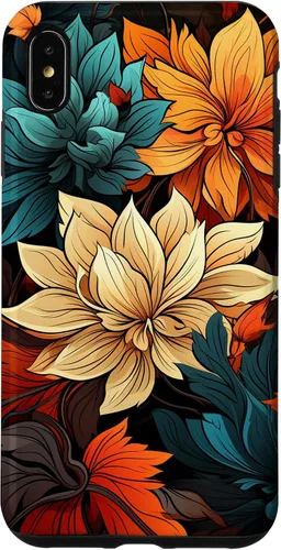 Vista 11 de Red and Orange Autumn Colors Fall Leaves Floral Pattern Case for iPhone 17