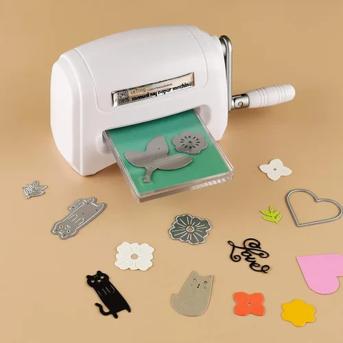 Vista 12 de BAOFALI Mini máquina de troquelado manual; máquina portátil de troquelado y estampado en relieve para bricolaje, troquelado, tarjetas de papel