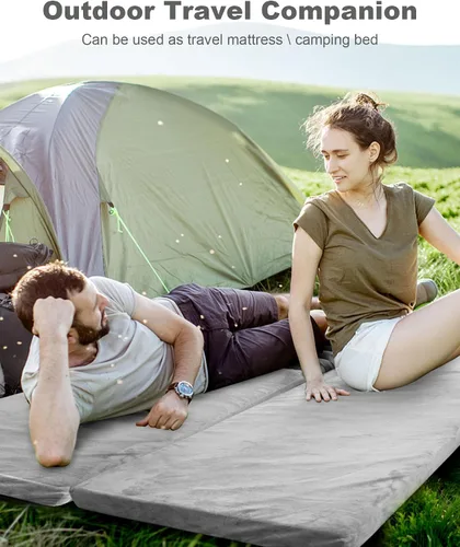 Vista 5 de Ferlizer Memory Foam Camping Mattress Pad, 3" Portable Roll Up Sleeping Pad for Adults, Camping Bed Pads for Sleeping with Waterproof Cover & Travel