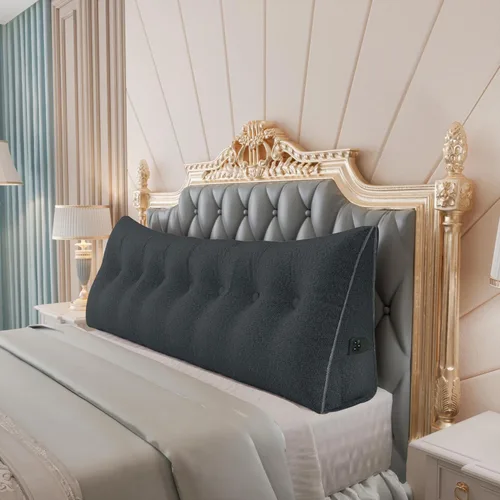 Vista 96 de Almohada de cabecera gruesa totalmente rellena tamaño Queen, cabecera acolchada suave y firme, soporte grande, triangular, almohada de cuña