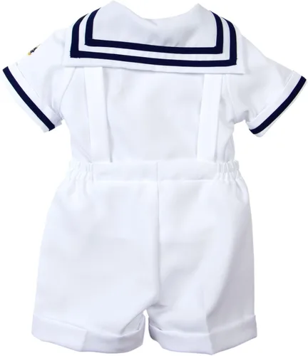 Vista 11 de Conjunto de traje de marinero náutico con sombrero, para niños pequeños