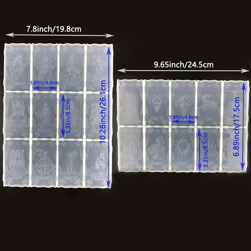 Vista 7 de Moldes de resina para cartas de tarot, 22 moldes de arcanos principales para tarjetas de bricolaje, llaveros, joyas