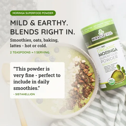 Vista 3 de Superalimento de moringa orgánica en polvo de Miracle Tree