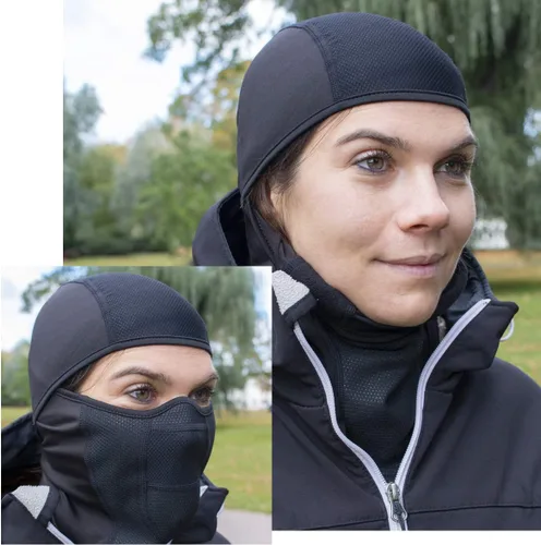 Vista 6 de The Friendly Swede Pasamontañas para hombre, máscara de esquí negra para hombres, máscara de esquí para mujeres (estándarnórdicoártico)
