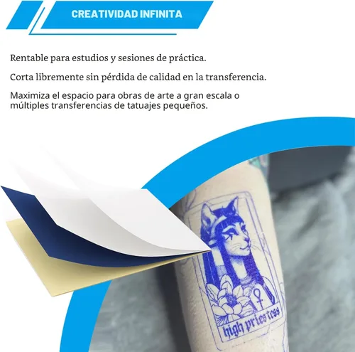 Vista 7 de Emalla Papel de transferencia de tatuajes 100 hojas de papel de plantilla