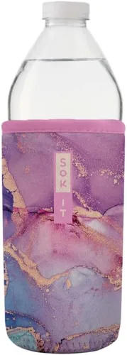 Vista 229 de Sok It BotlSok Funda para botella de agua con cubierta de neopreno aislante (Floral abstracto, se ajusta a CamelBak o Nalgene de 12 onzas)