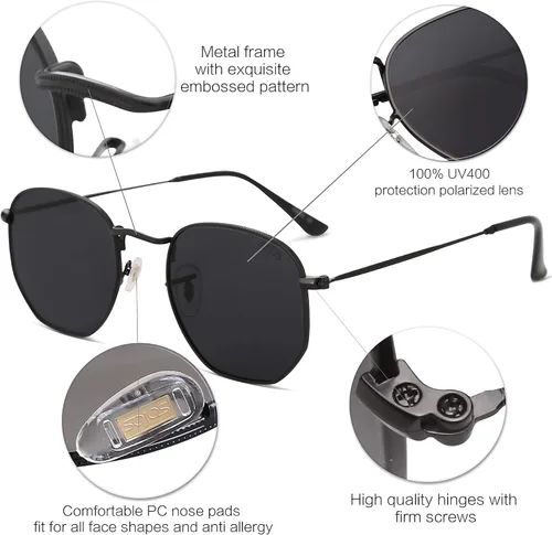 Vista 4 de SOJOS Gafas de sol polarizadas para mujer y hombre