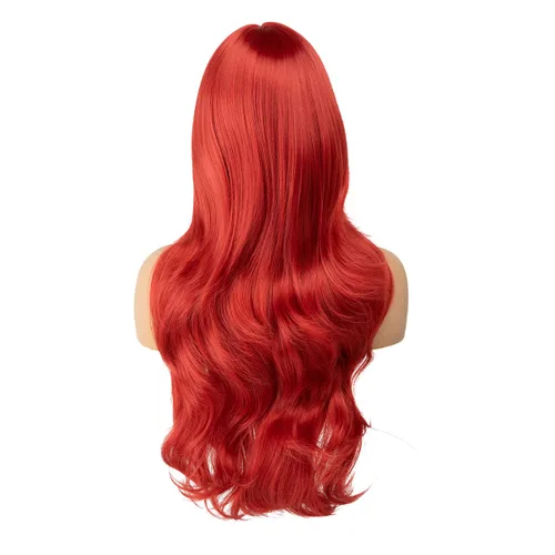 Vista 5 de SARLA Peluca de cabello sintético largo ondulado para mujer, 28 pulgadas, para fiesta de cosplay, disfraz de Halloween, tamaño adulto