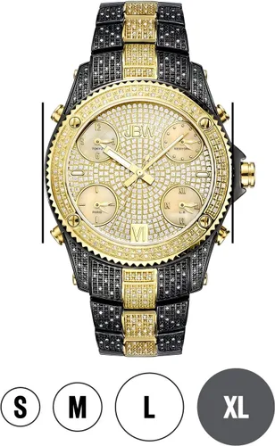 Vista 4 de JBW JB-6213-A "Jet Setter" reloj de oro y diamantes, con cinco zonas horarias, para hombre