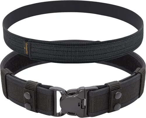 Vista 8 de Cinturón de servicio para policía policía seguridad oficial correccional 2"/2.25" ancho táctico exterior e interno cinturón