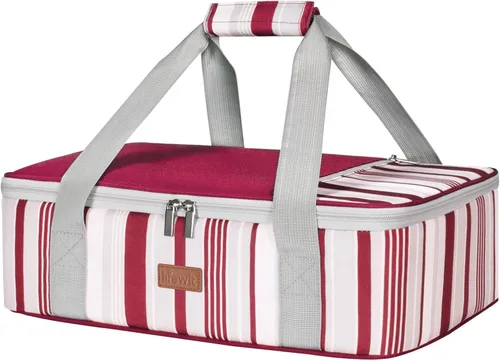 Vista 18 de Lifewit - Porta ollas aislada para alimentos calientes o fríos, olla con tapa y estuche de transporte, soporte para lasaña para fiestas de comida