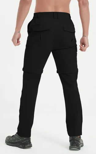 Vista 7 de Pantalones convertibles de senderismo para hombre, impermeables, ligeros, de secado rápido, con cremallera, pesca, viajes, safari, trabajo al aire