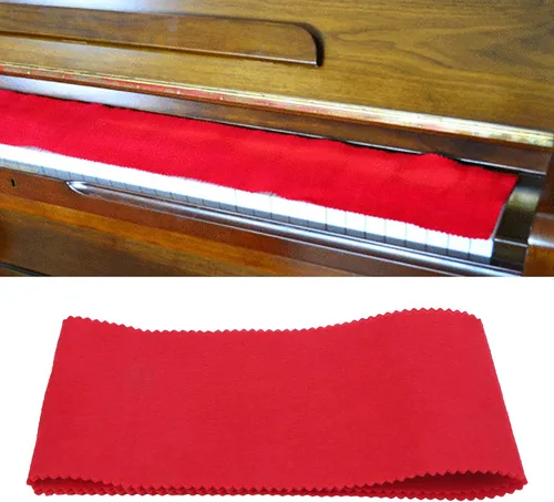 Vista 9 de Paño para teclado de piano, fieltro antipolvo, cubierta universal para limpieza de polvo, accesorios de protección para teclado de piano (rojo)