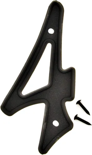 Vista 21 de Hy-Ko Número clásico de plástico reflectante negro de 4 pulgadas, números elevados modernos para casa exterior, marcado cómodo y duradero