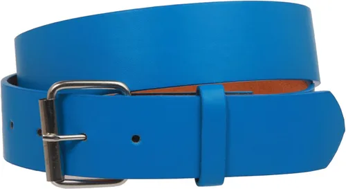 Vista 24 de Beltiscool 1 1/2" (38 mm) Snap On Plain Leather Jean Belt con hebilla de rodillo Amarillo