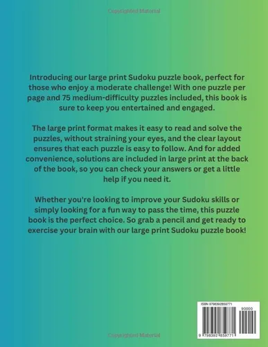 Vista 2 de LARGE PRINT SUDOKU, MEDIUM DIFFICULTY 75 LARGE PRINT SUDOKU PUZZLES AND SOLUTIONS