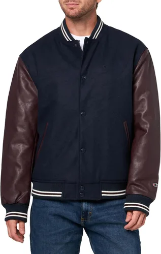 Vista 8 de Champion Men's Letterman Varsity Bomber Jacket With Faux Leather Sleeves
