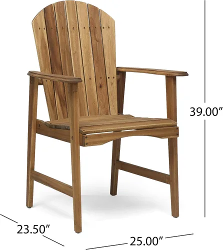 Vista 2 de Acacia Wood Adirondack Chairs: Classic Outdoor Seating for Patio & Garden - Natural Wood Set of 2 with 300lb Capacity & Easy Assembly