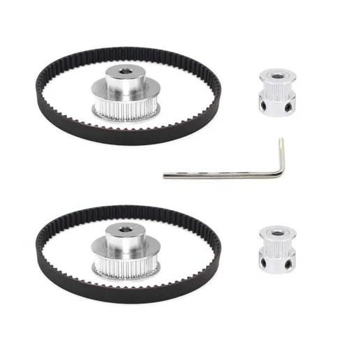 Vista 12 de 2Kit 2GT Rueda síncrona 20 y 30 dientes de 0.197 in de diámetro de aluminio Polea de sincronización con 2 piezas de longitud 7.874 in de ancho