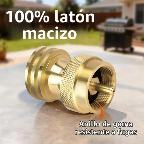 Vista 4 de GASPRO Adaptador de tanque de propano de 1 libra, Convertidor de 20 lb a 1 libra, Conecte tanques de propano pequeños cuando se agotaron 20 libras