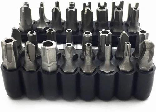Vista 3 de Juego de puntas de seguridad Phillips Torx Hex Star de 33 piezas a prueba de manipulaciones [P/N: ET001-33-BK]