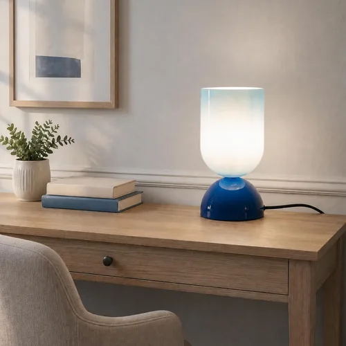 Vista 9 de Lámpara de mesa de cristal moderna de 8.9 pulgadas para sala de estar, lámparas de escritorio regulables para dormitorio, lámpara de mesita de noche
