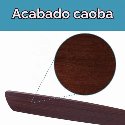Vista 6 de BLACK+DECKER Ventilador de techo de 52" con luz, operación de cadena de Marrón