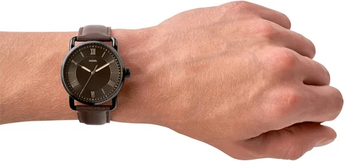 Vista 6 de Fossil Copeland - Reloj de cuarzo de acero inoxidable con correa de piel para hombre