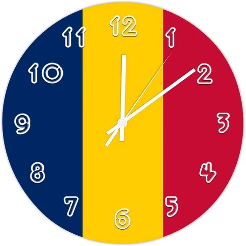 Vista 11 de Reloj de pared de Eritrea – Reloj de pared con bandera de Eritrea para dormitorio, sala de estar, oficina en casa, escuela, decoración artística