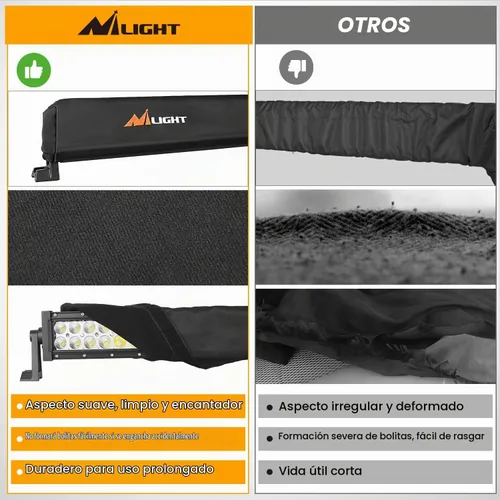Vista 6 de Nilight Cubierta de barra de luz LED de 22 pulgadas, funda protectora de nailon negro, ajuste universal, barra recta y curva, impermeable, a prueba