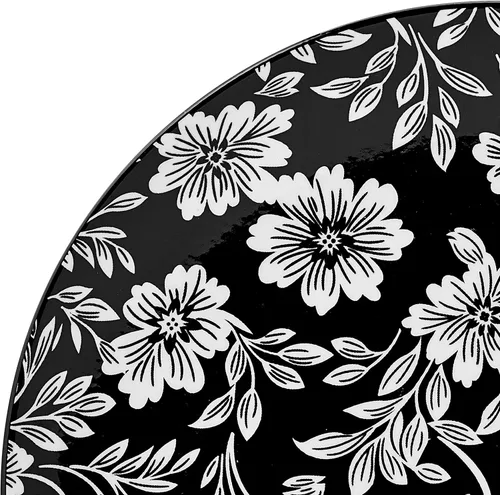 Vista 4 de Pfaltzgraff Midnight Blooms - Juego de vajilla de gres floral de 12 piezas, plato, tazón y recipiente, servicio para 4, negro