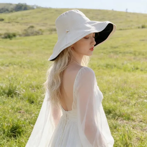 Vista 3 de Sombrero de verano para mujer, protección UV, protección UV, sombrero de ala ancha, plegable, sombrero de playa con correa para la barbilla