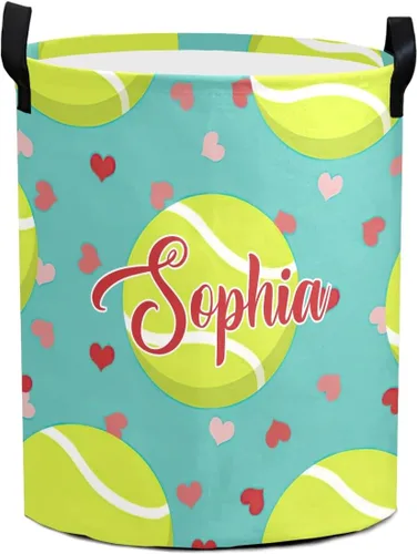 Vista 9 de Cesta de lavandería personalizada con texto y nombre, impermeable, para dormitorio, sala de estar, cesta de almacenamiento