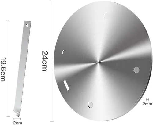 Vista 2 de Cabilock Difusor de calor de acero inoxidable para café, leche, utensilios de cocina con anillo de inducción, placa de inducción, difusor de calor