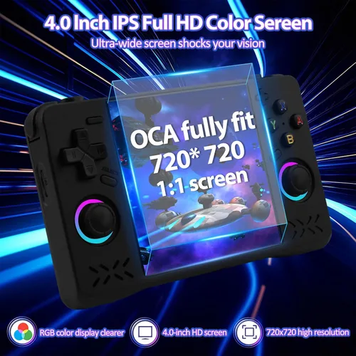 Vista 3 de Consola de juego portátil XF40H mejorada, consola de juegos retro con juegos clásicos precargados y múltiples emuladores, pantalla IPS HD 4K de 4.0